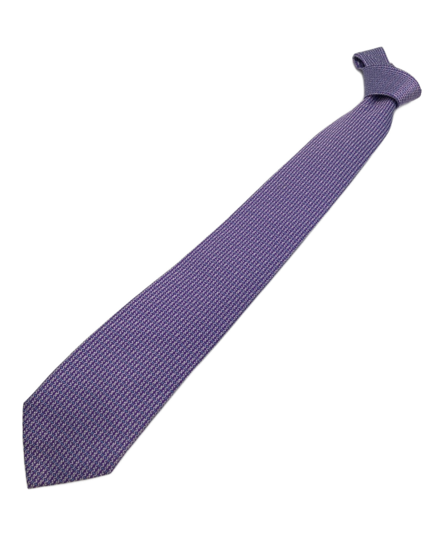 中古・古着通販】HERMES (エルメス) 総柄シルクネクタイ パープル