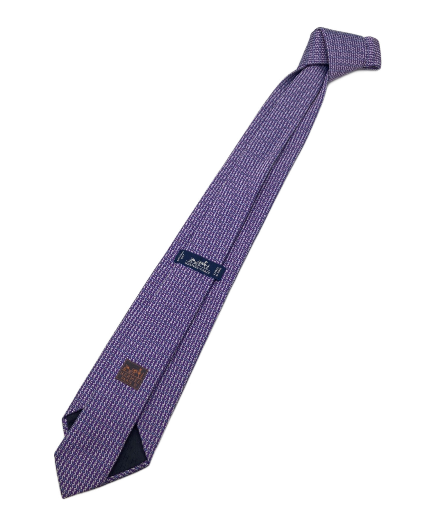 中古・古着通販】HERMES (エルメス) 総柄シルクネクタイ パープル