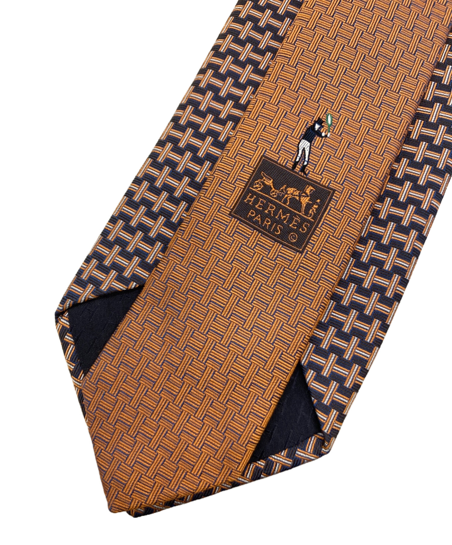 中古・古着通販】HERMES (エルメス) シルクネクタイ パープル×オレンジ