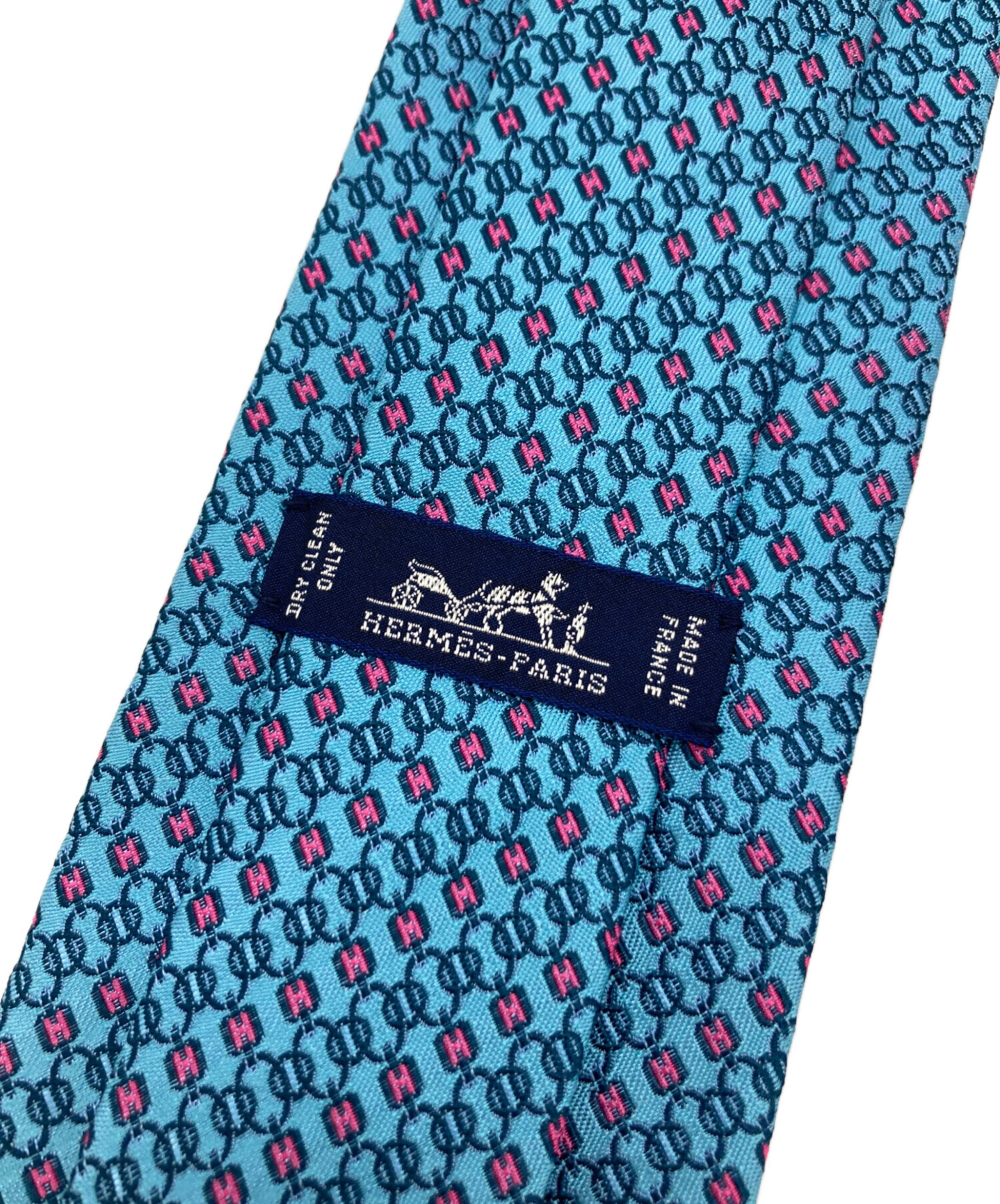 中古・古着通販】HERMES (エルメス) 総柄シルクネクタイ ブルー サイズ