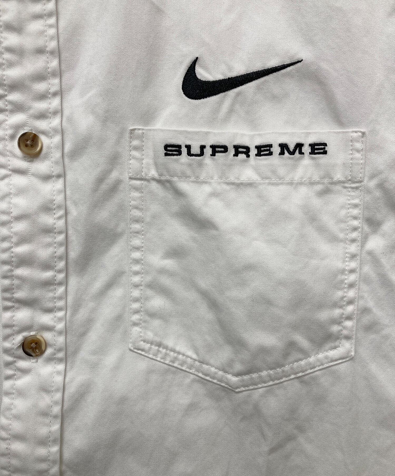supreme nike cotton twill shirt white