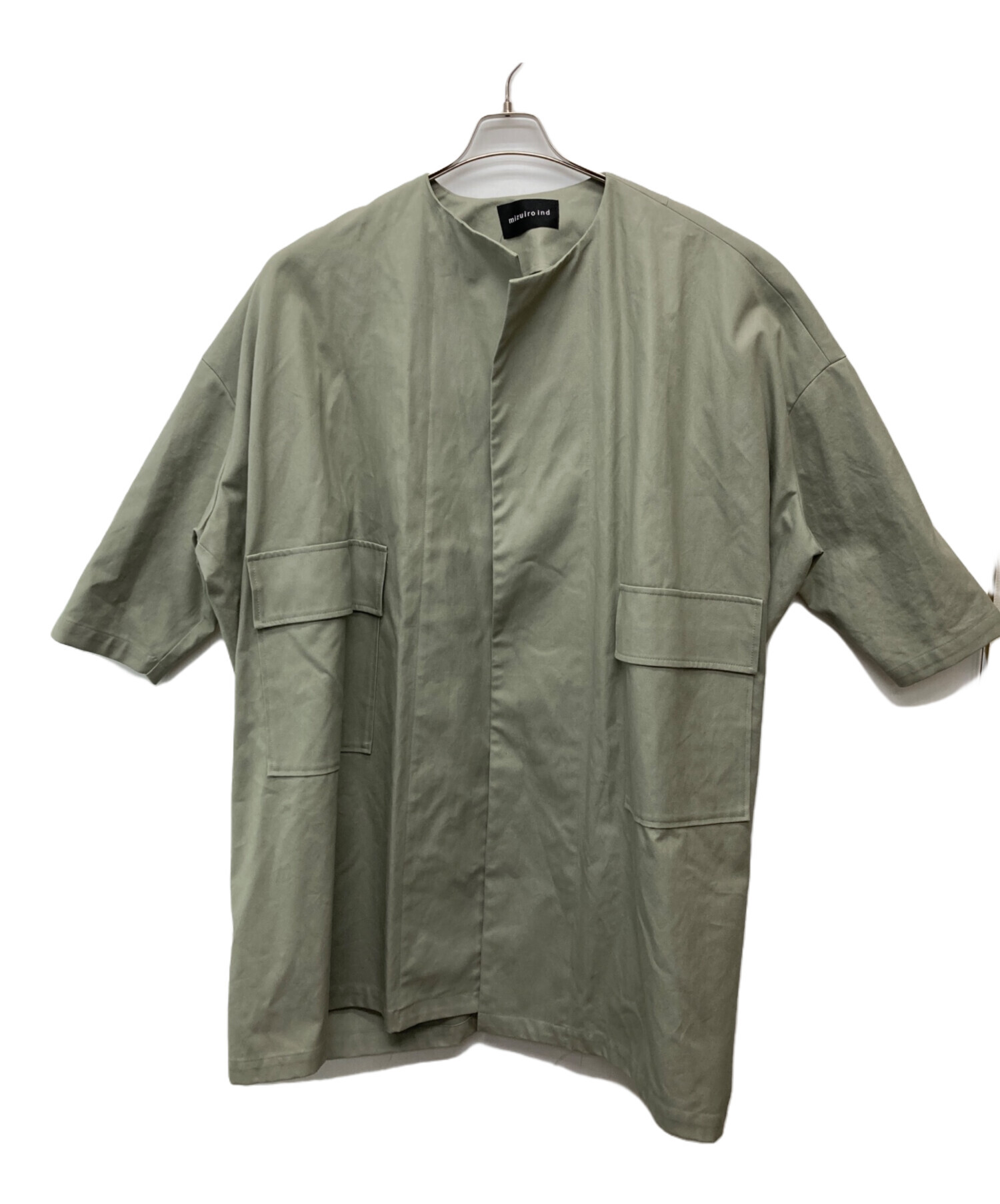 中古・古着通販】mizuiro-ind (ミズイロインド) ノーカラーコットン 