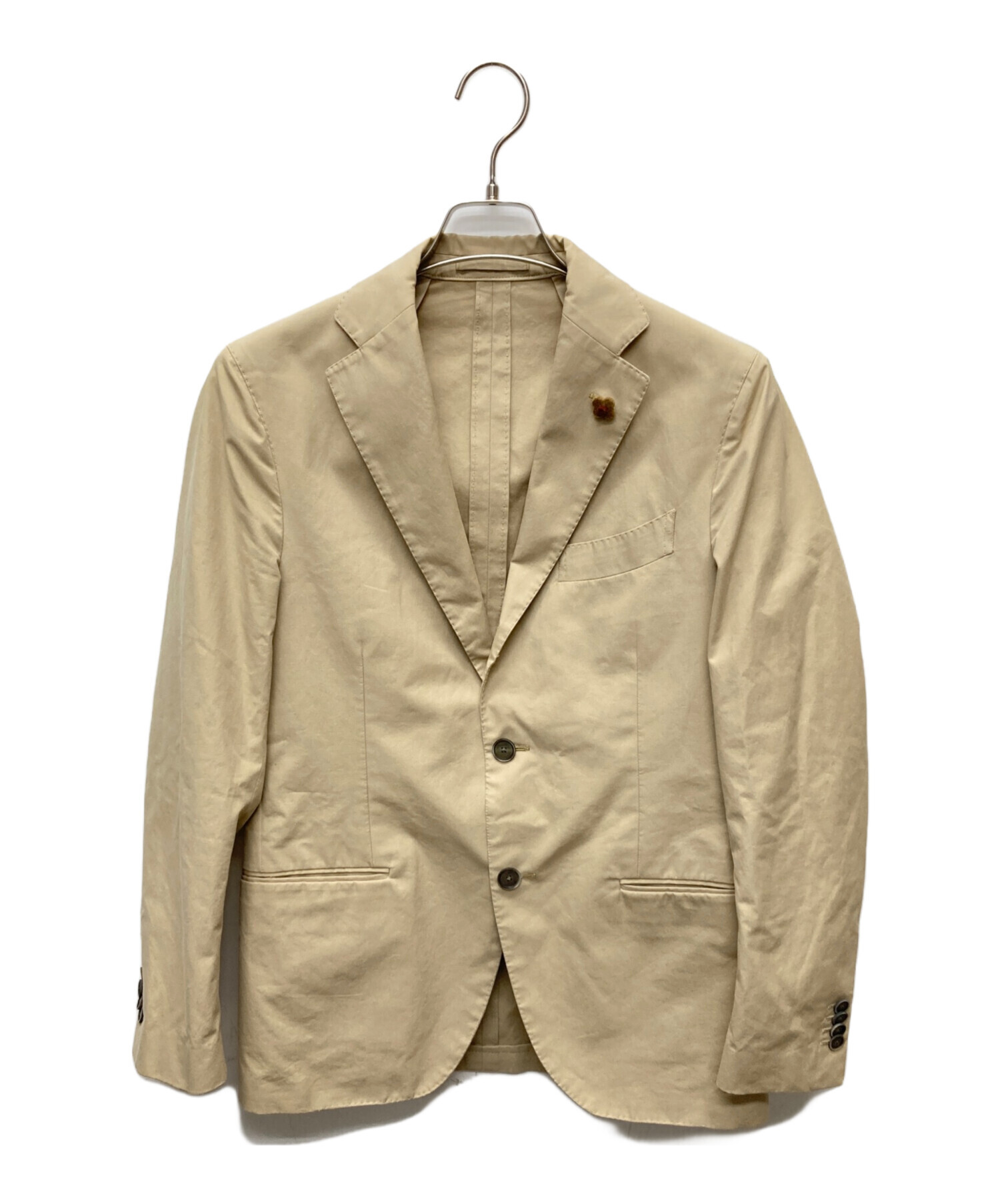 LARDINI ラルディーニ　テーラードジャケット サイズ46 ベージュ系 中古・古着通販】LARDINI (ラルディーニ) コットン3Bテーラード