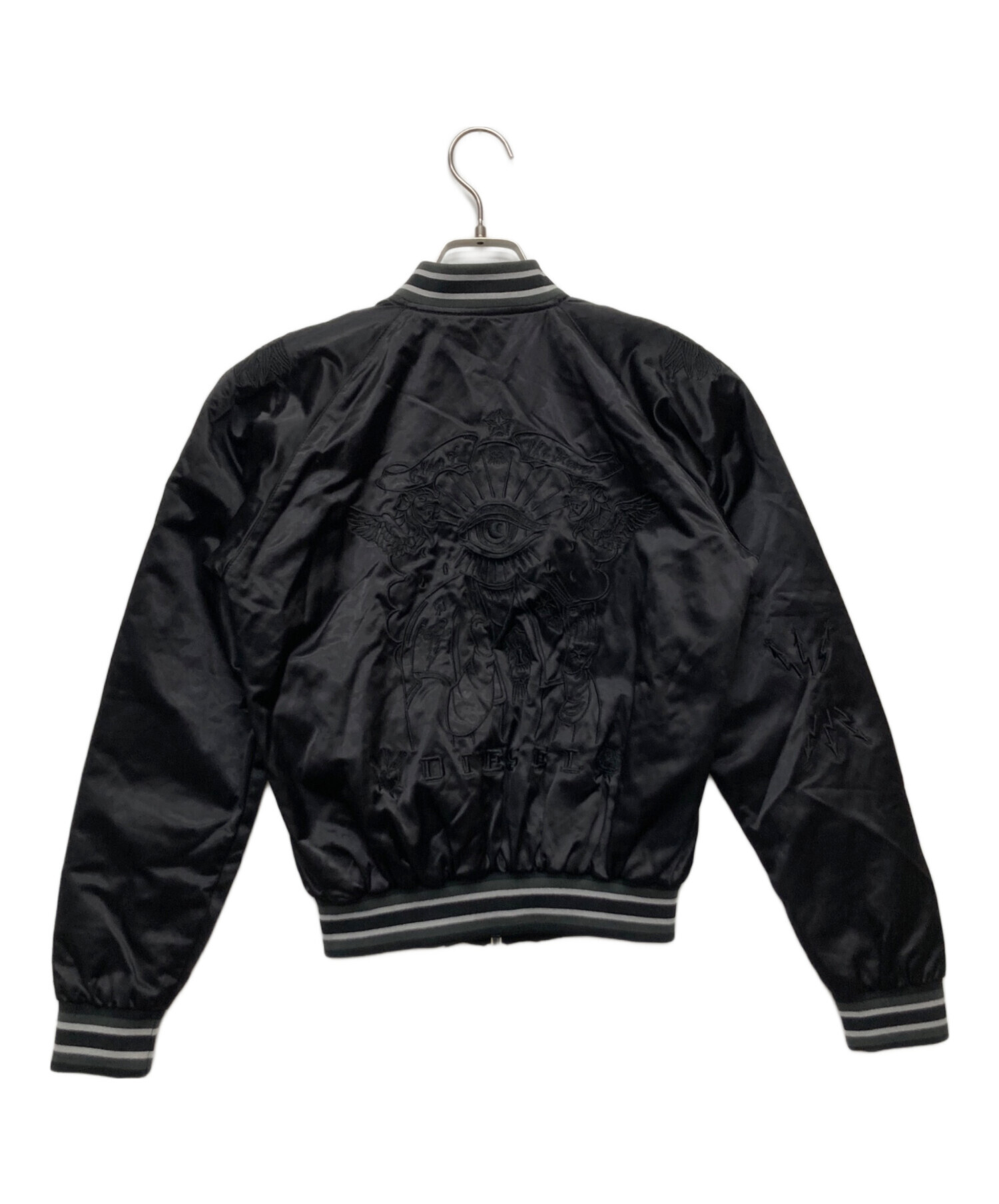 中古・古着通販】DIESEL (ディーゼル) 刺繍ジップブルゾン ブラック 