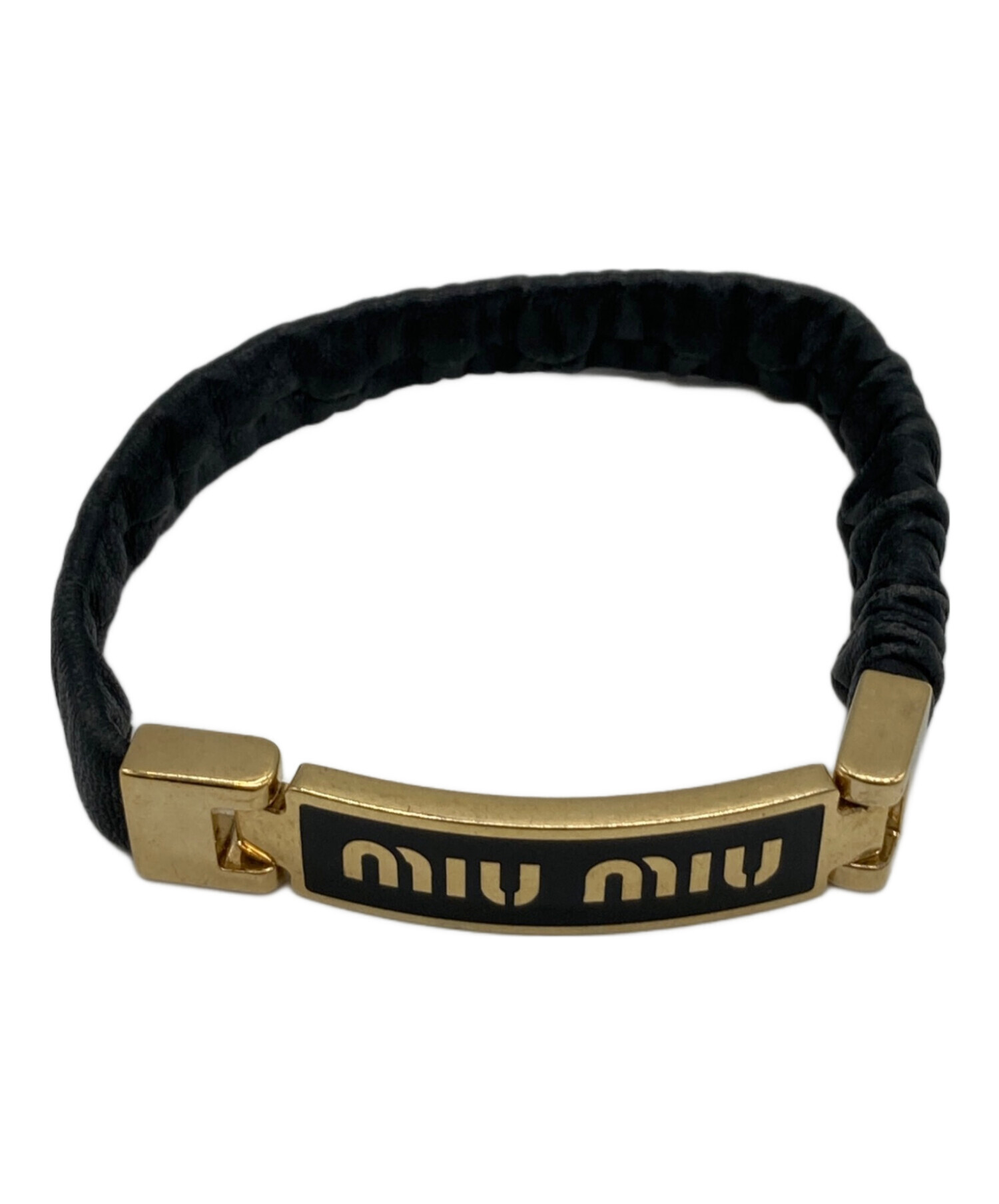 中古・古着通販】MIU MIU (ミュウミュウ) レザーバングル ブラック 