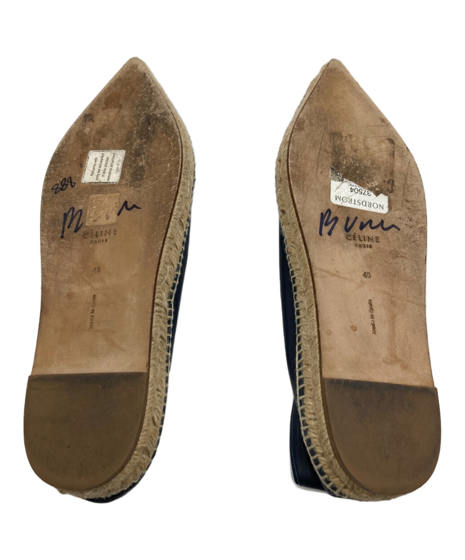 中古・古着通販】CELINE (セリーヌ) Vカットレザーエスパドリーユ 