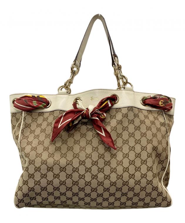中古・古着通販】GUCCI (グッチ) GGキャンバススカーフ付トートバッグ