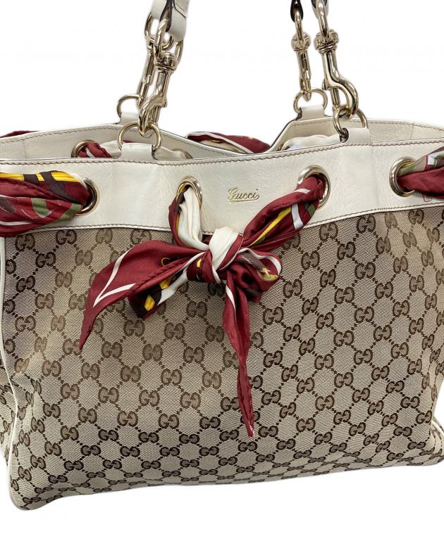 中古・古着通販】GUCCI (グッチ) GGキャンバススカーフ付トートバッグ