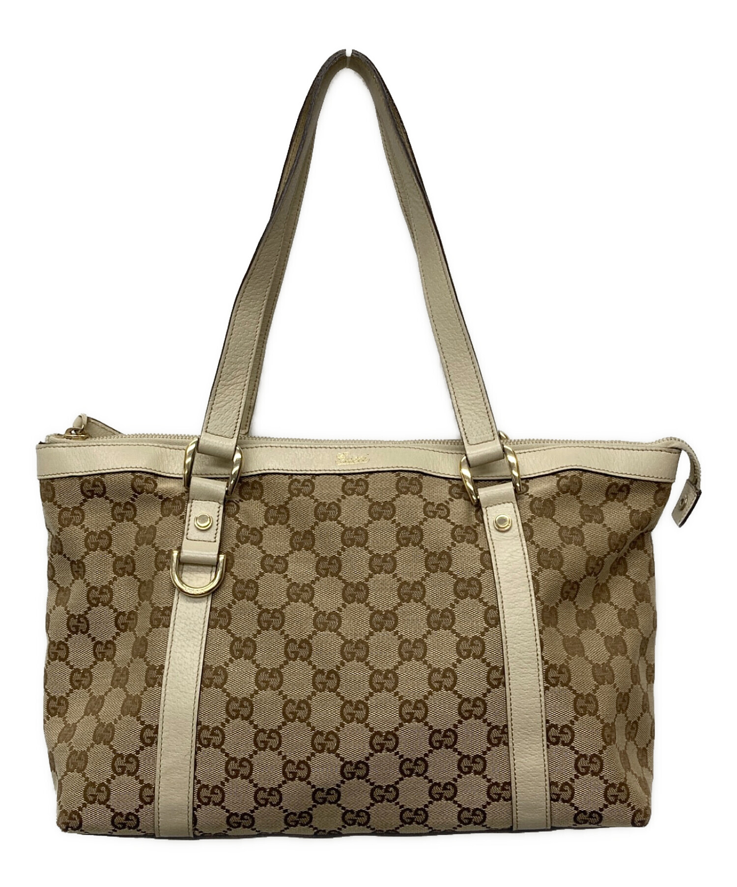 本物 グッチ GUCCI GGキャンバス ショルダーバッグ トートバッグ ベージュ ブラウン 141470 バッグ 中古 中古・古着通販】GUCCI (グッチ) GGキャンバストートバッグ/141470