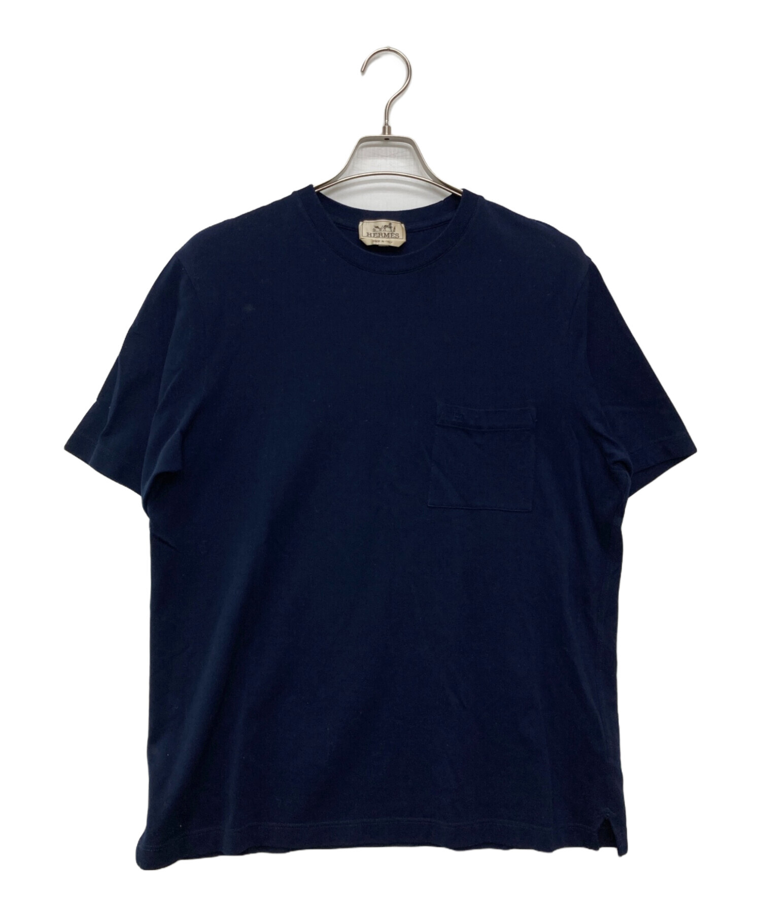 中古・古着通販】HERMES (エルメス) 鹿の子ポケットTシャツ ネイビー