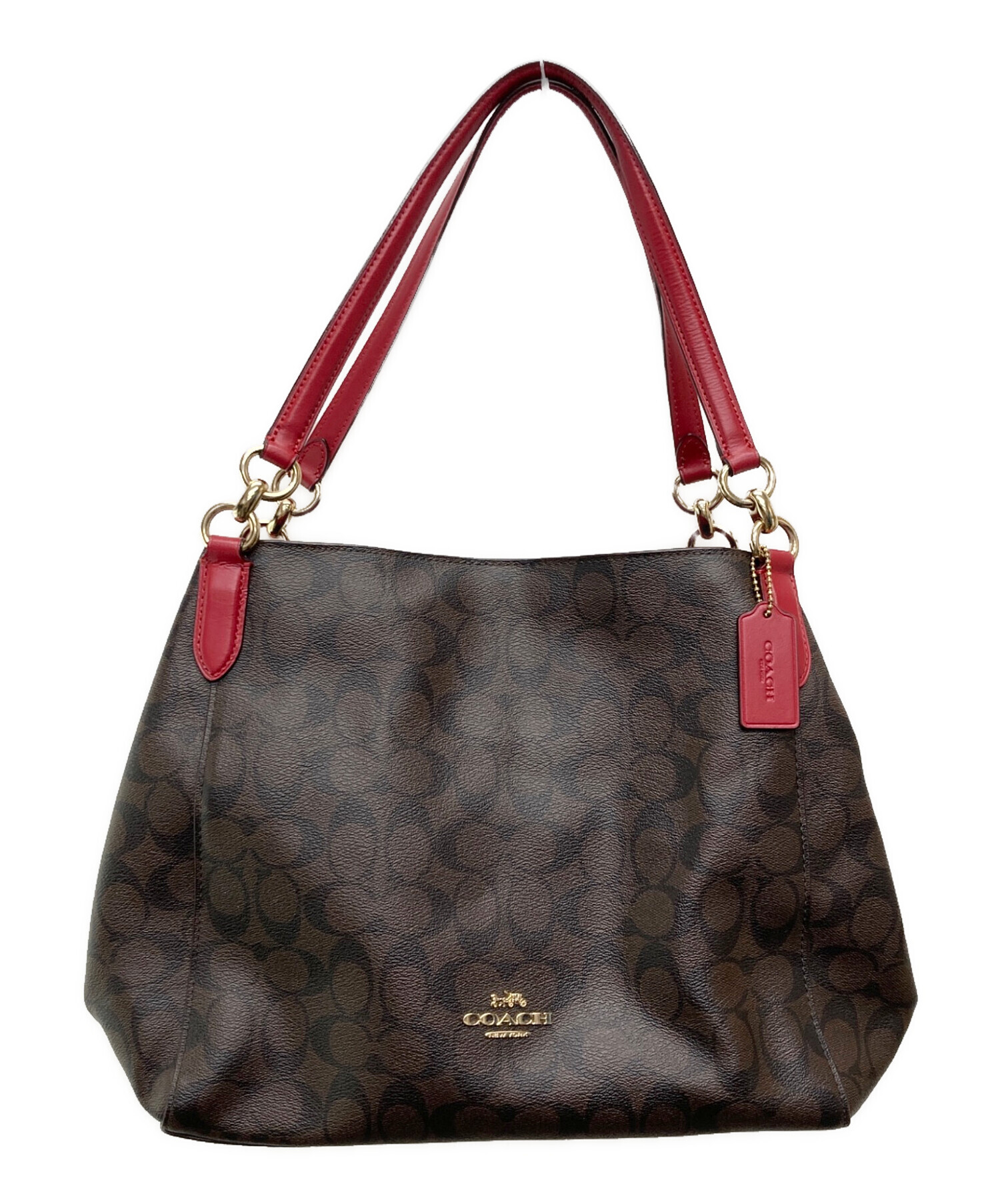 COACH コーチ/シグネチャーハンドバッグ/F80298/J19**/Aランク/88【中古】 中古・古着通販】COACH (コーチ) シグネチャーバッグ/F80298 レッド