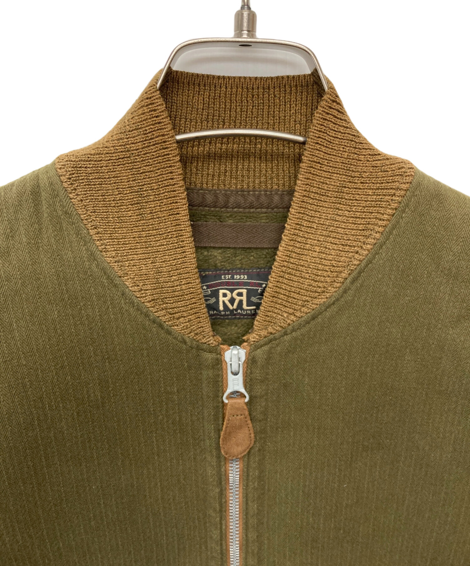 Ralph Lauren RRLフリースベスト Mサイズ カーキ 中古・古着通販】RRL (ダブルアールエル) ヘリンボーンMA-1ジャケット