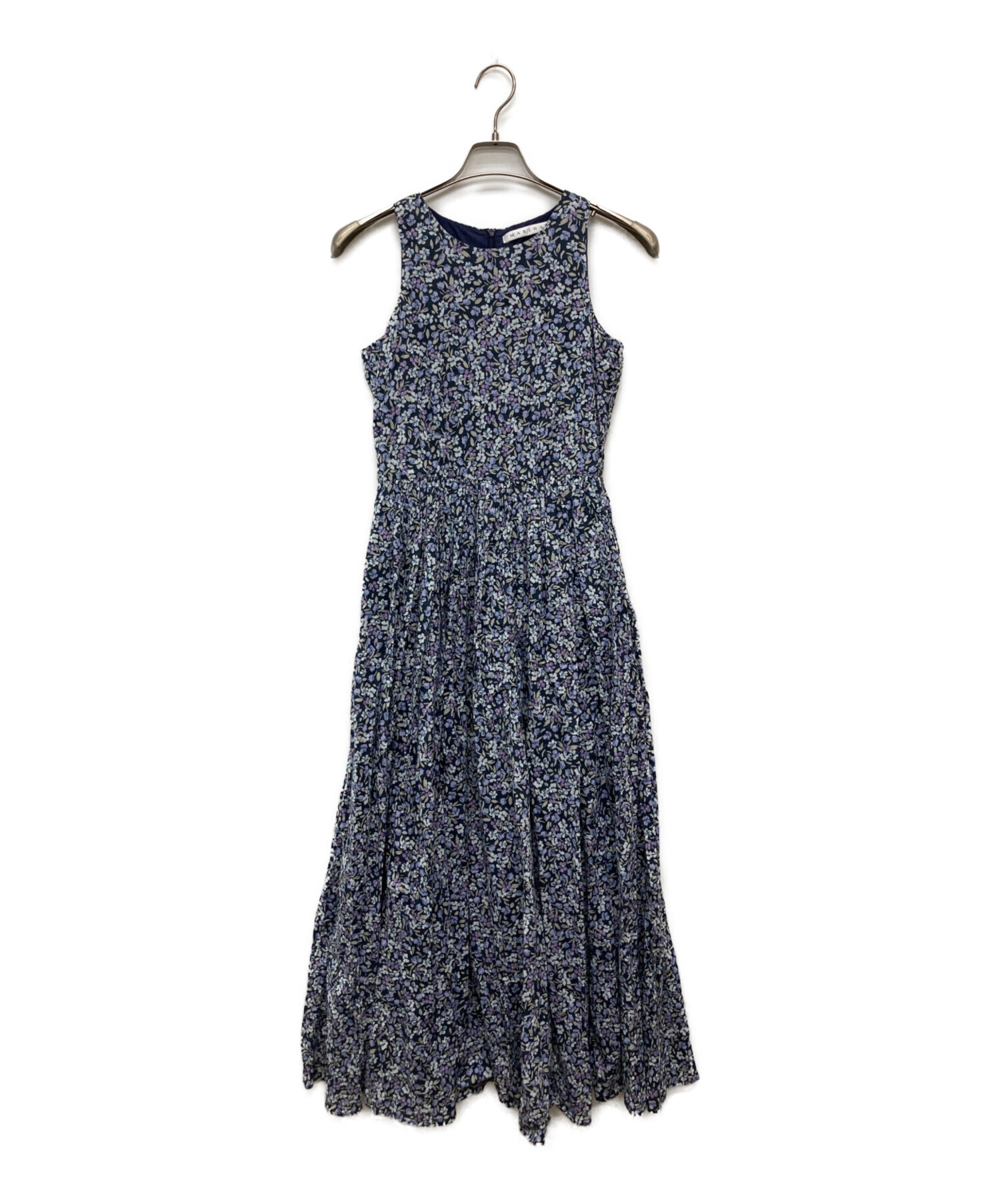 美品✨ MARIHAマリハ 花柄 ノースリーブ ワンピ ネイビー 38 中古・古着通販】MARIHA (マリハ) ノースリーブフラワーワンピース