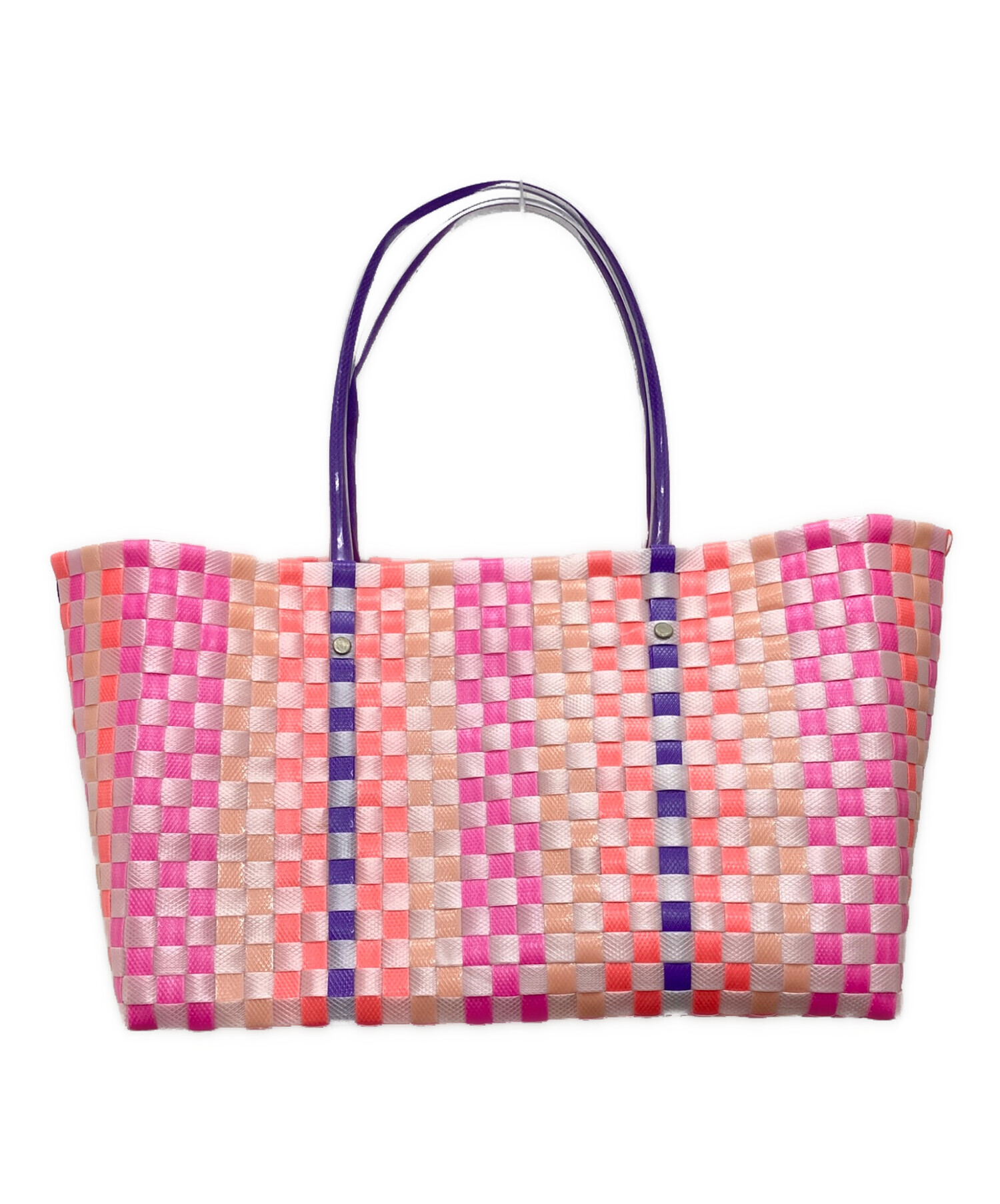 MARNI ピンク×ホワイト かごバッグ 【公式通販】
