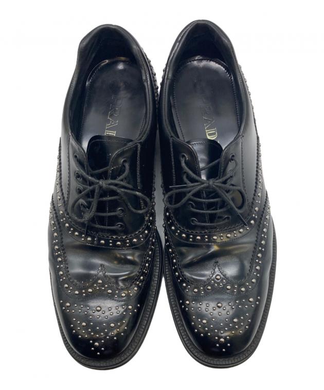 中古・古着通販】PRADA (プラダ) スタッズウィングチップシューズ