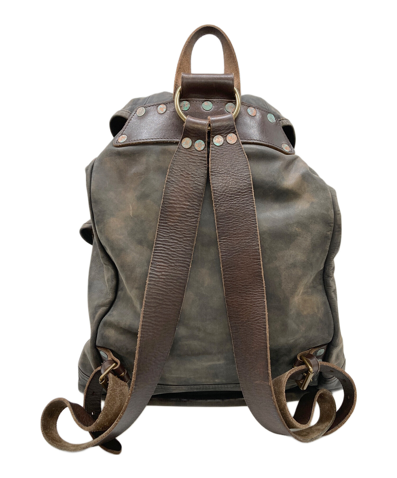 中古・古着通販】RRL (ダブルアールエル) Distressed Leather Rucksack 