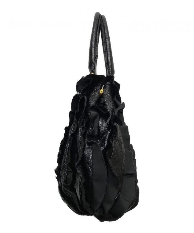 【中古】 さらば黒豹 中古・古着通販】PRADA (プラダ) ギャザーフリルハンドバッグ/BR4176