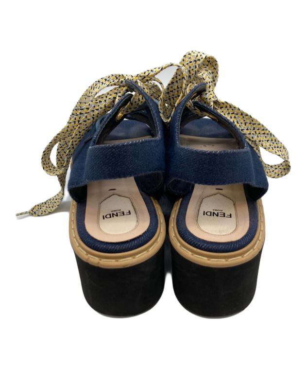 中古・古着通販】FENDI (フェンディ) リボンプラットフォーム デニム