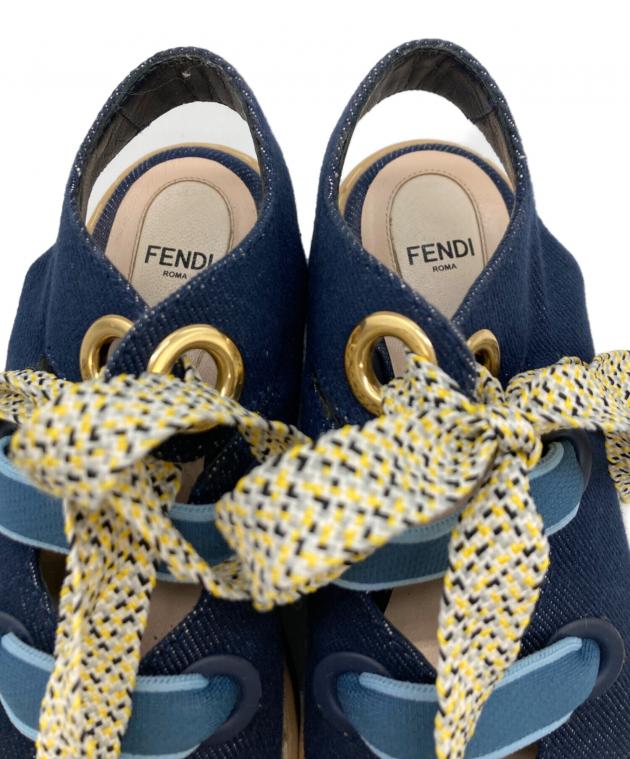 中古・古着通販】FENDI (フェンディ) リボンプラットフォーム デニム