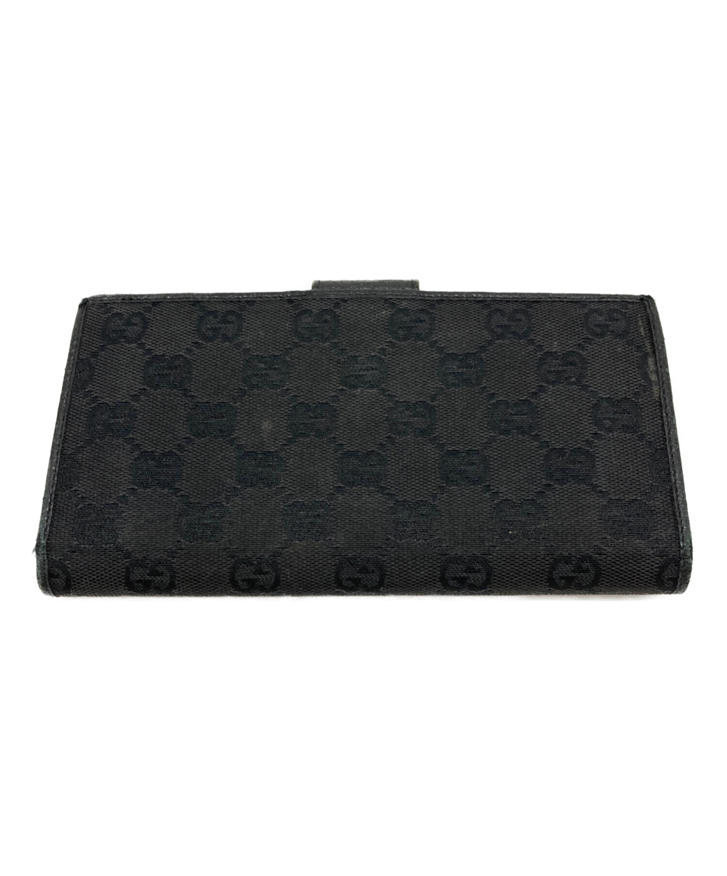 中古・古着通販】GUCCI (グッチ) GGキャンバス長財布 ブラック