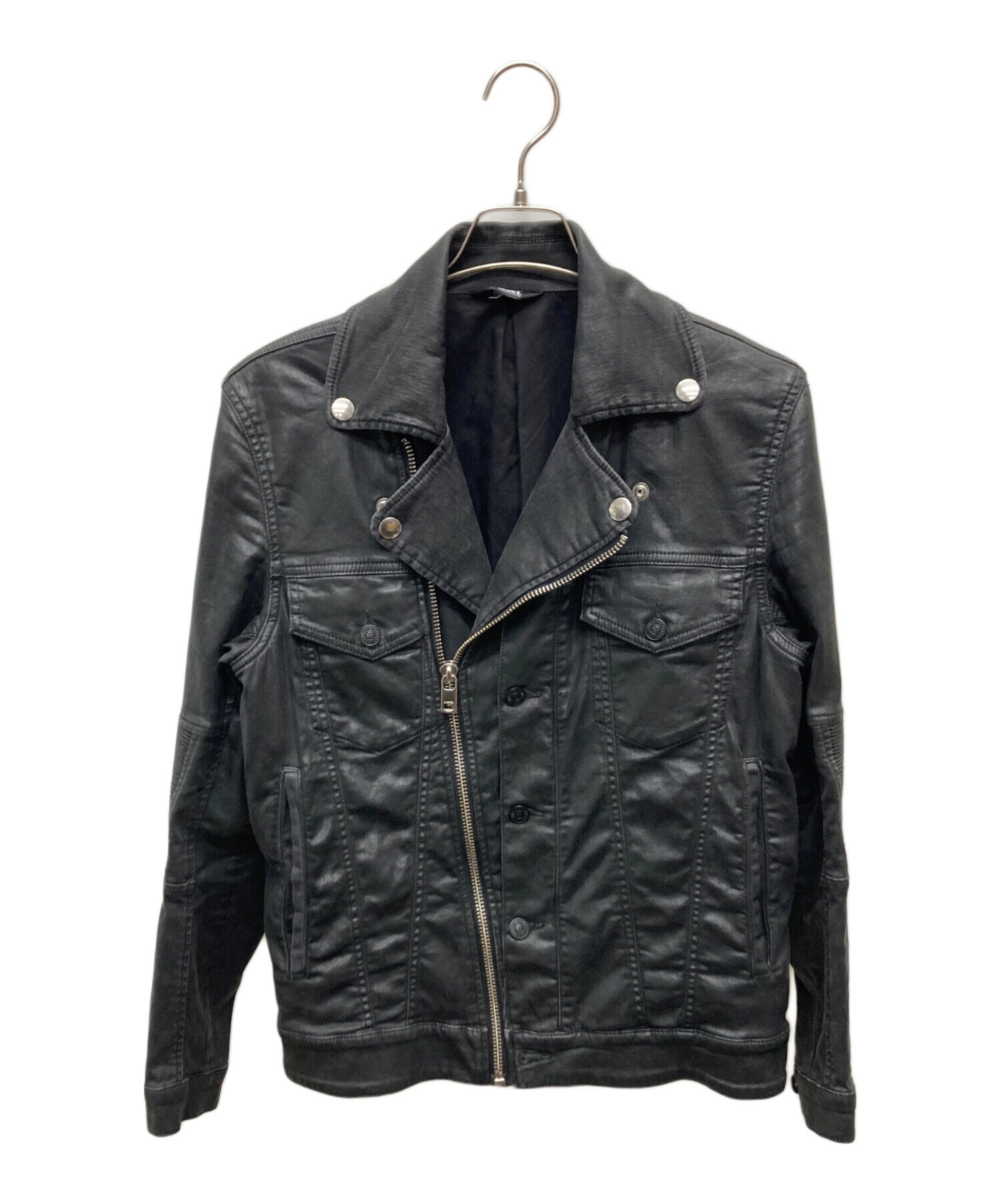 【美品】DIESEL コーティングライダースジャケット 中古・古着通販】DIESEL (ディーゼル) コーティングライダース