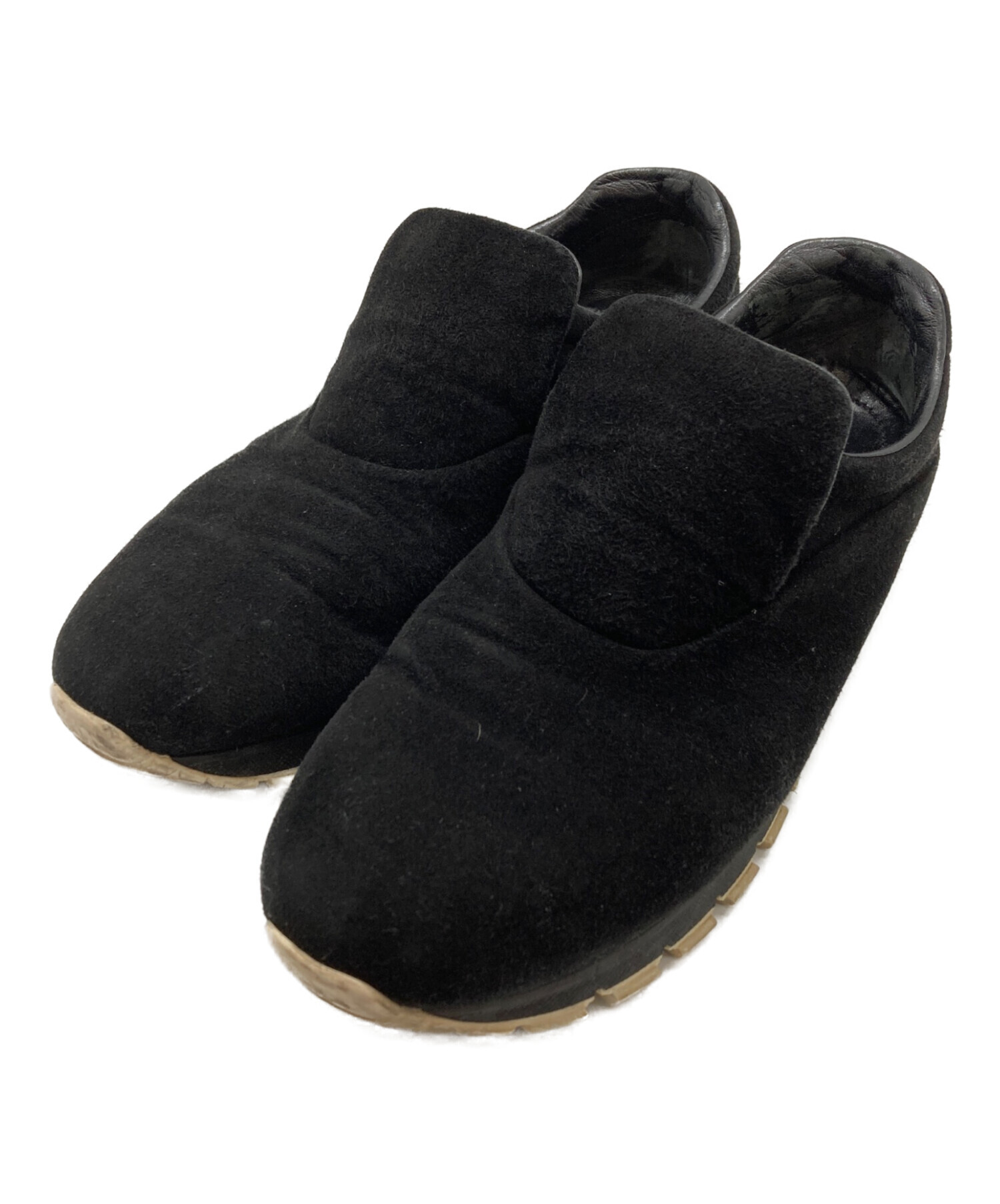 中古・古着通販】PRADA (プラダ) スウェードスリッポン ブラック 