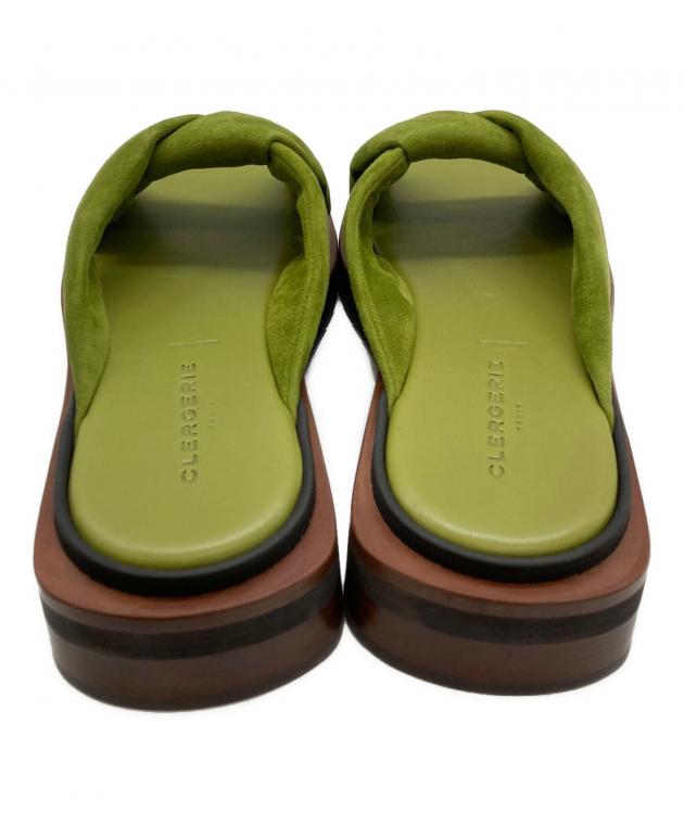 最終価格！CLERGERIE グリーンサンダル 中古・古着通販】CLERGERIE (クレジュリー) ABBY レザー スエード