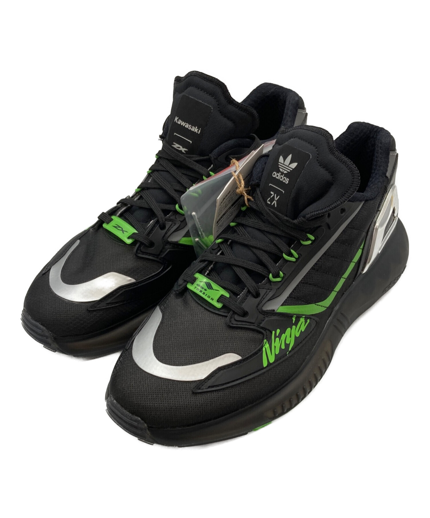 (アディダス) 中古・古着通販】adidas 25.5 アディゼロ　黒緑 kawasaki ORIGINALS (カワサキ) シューズ