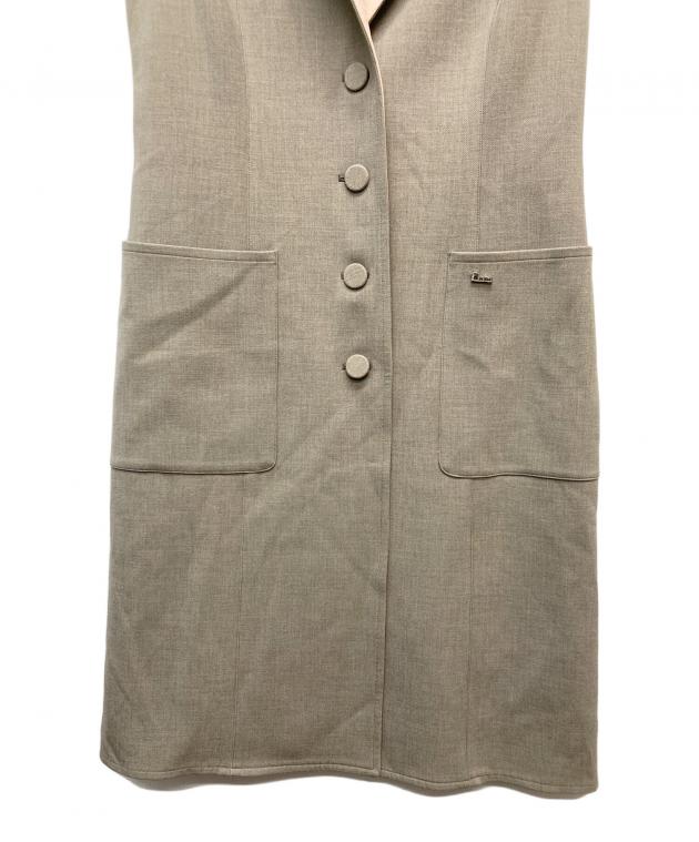 中古・古着通販】Rene (ルネ) フロントボタンロングジレ ベージュ