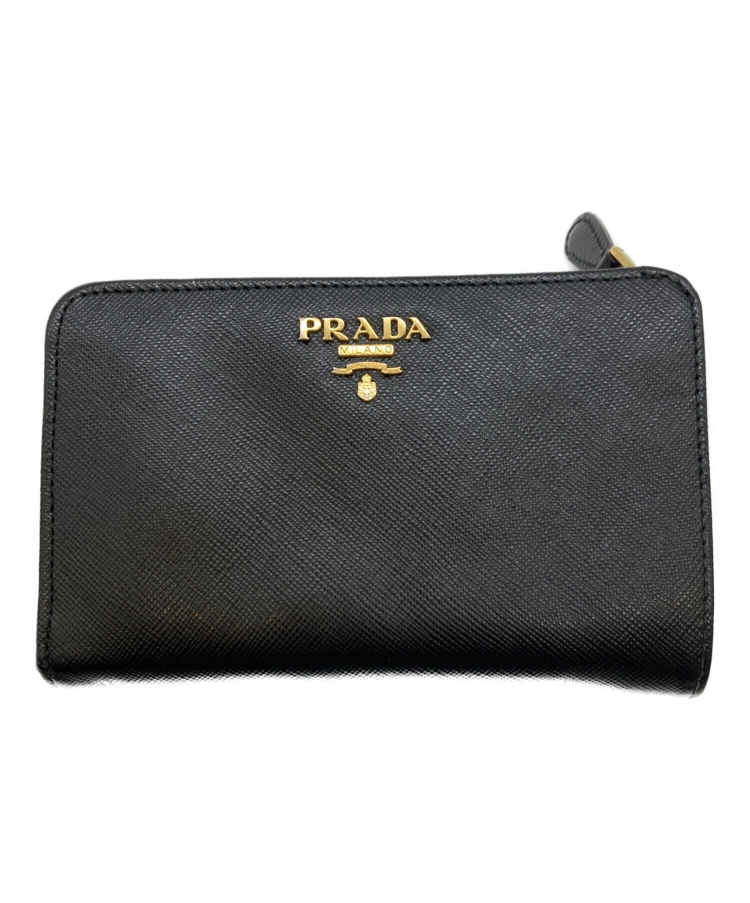 中古・古着通販】PRADA (プラダ) 2つ折り財布 ブラック｜ブランド
