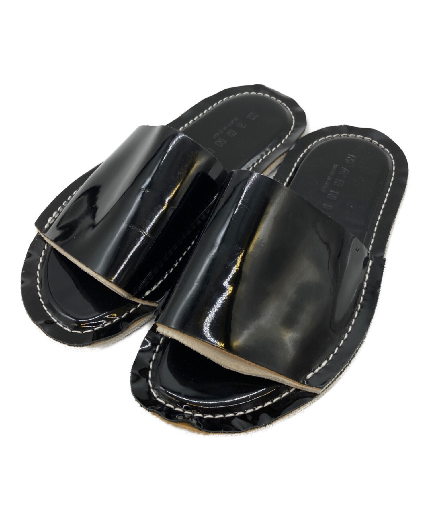 中古・古着通販】MARNI (マルニ) エナメルサンダル ブラック サイズ:36