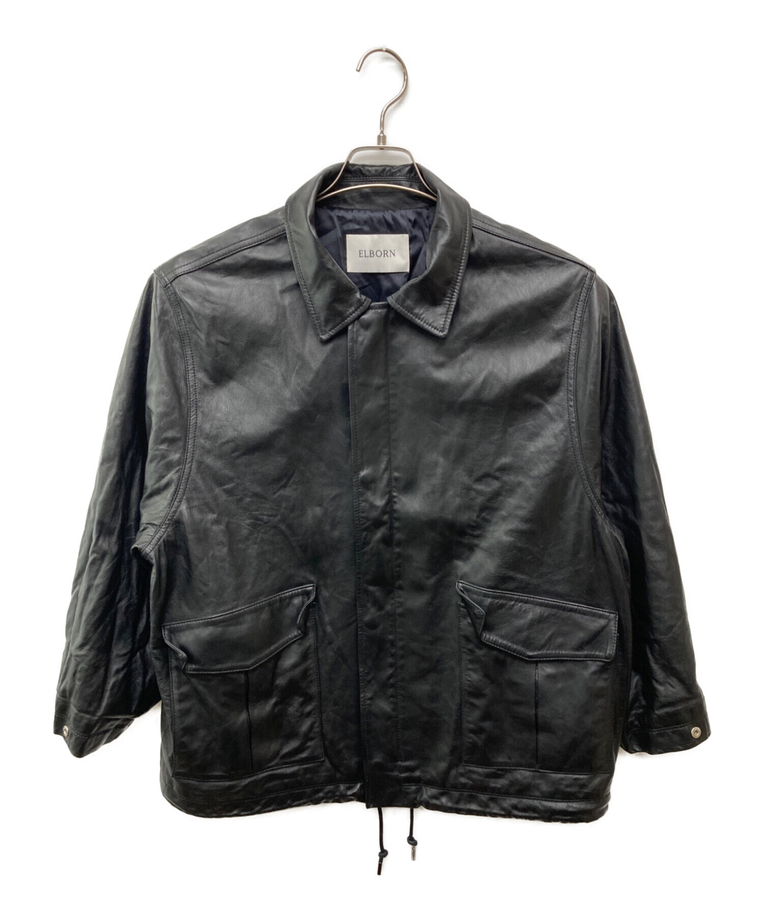 中古・古着通販】ELBORN (エルボルン) ラムレザージャケット ブラック