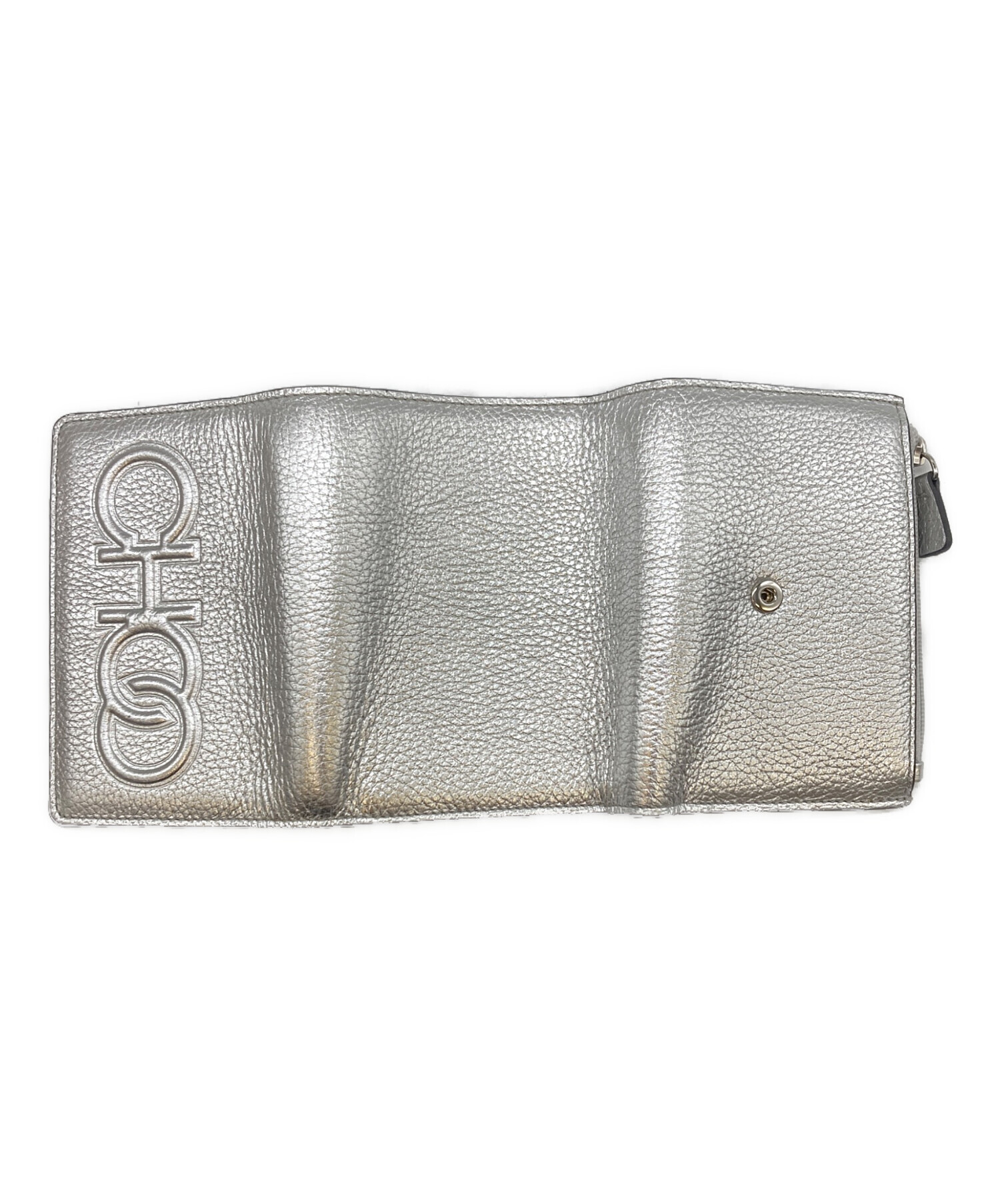 JIMMY CHOO シルバー 二つ折り財布 中古・古着通販】JIMMY CHOO (ジミーチュウ) 3つ折り財布 シルバー