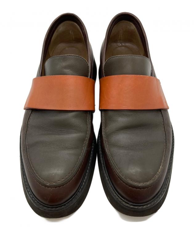 【美品】マルニ ローファー ブラウン ホワイト イエロー レザー 37 中古・古着通販】MARNI (マルニ) カラーパレットローファー ブラウン