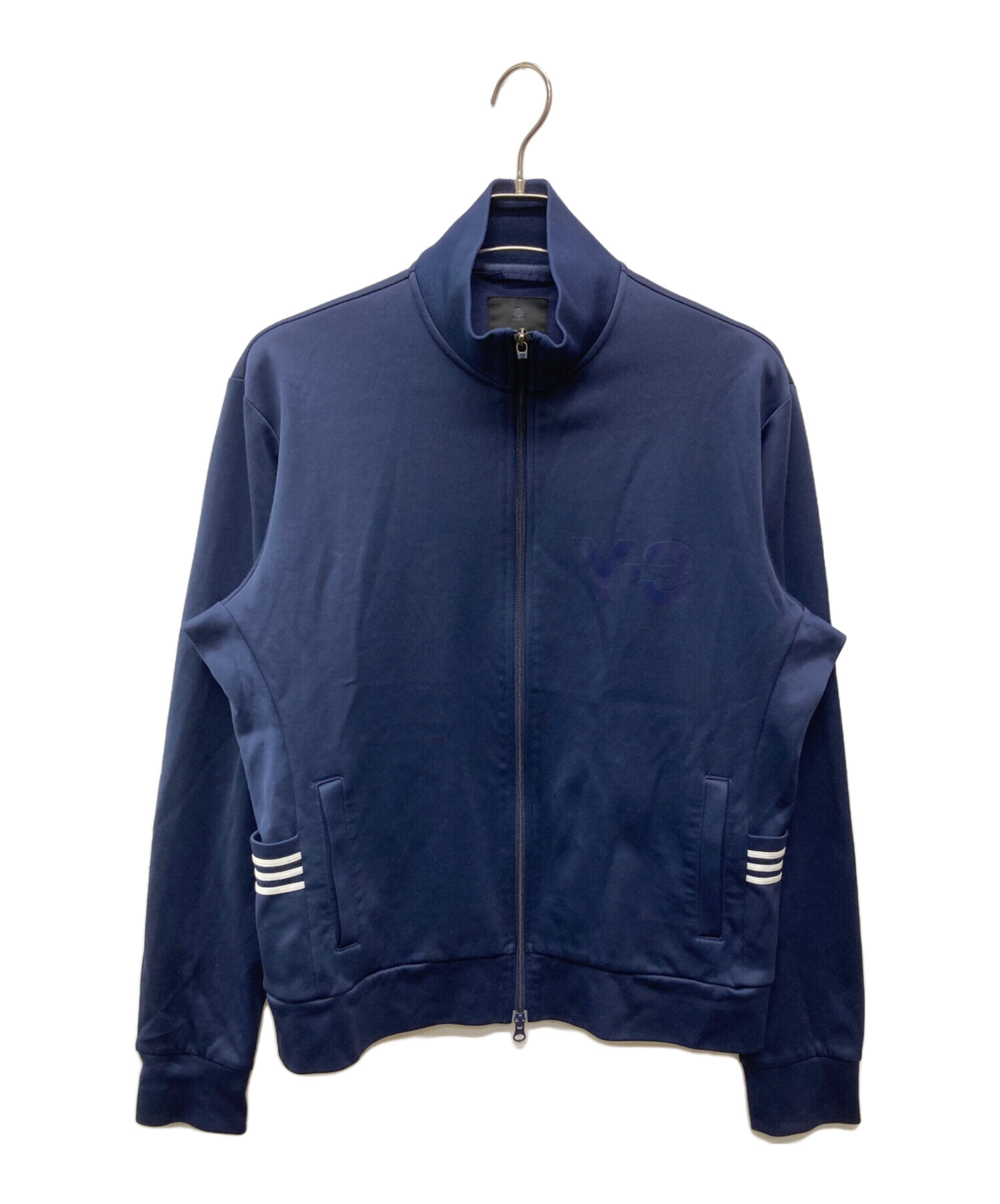 072061 Y-3 トラック ジャケット 2XL ネイビー ワイスリー 中古・古着通販】Y-3 (ワイスリー) ロゴプリントトラックジャケット