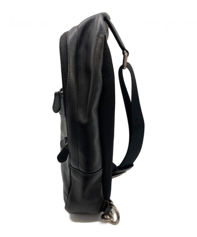 中古・古着通販】COACH (コーチ) レザーウエストバッグ ブラック
