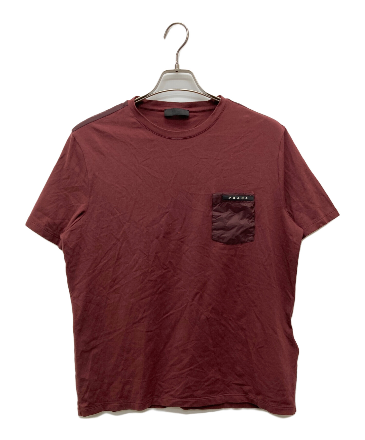 中古・古着通販】PRADA (プラダ) ナイロンドッキングTシャツ レッド