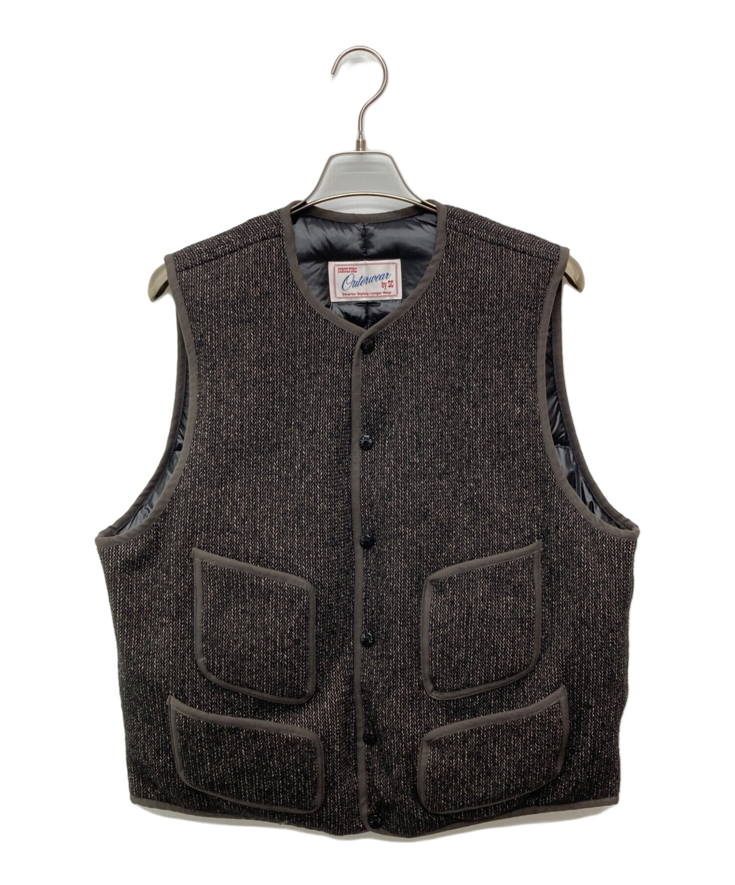 SC SubCulture DOWN VEST サブカルチャー　ダウンベスト　3 中古・古着通販】Subculture (サブカルチャー) BEACH CLOTH DOWN VEST
