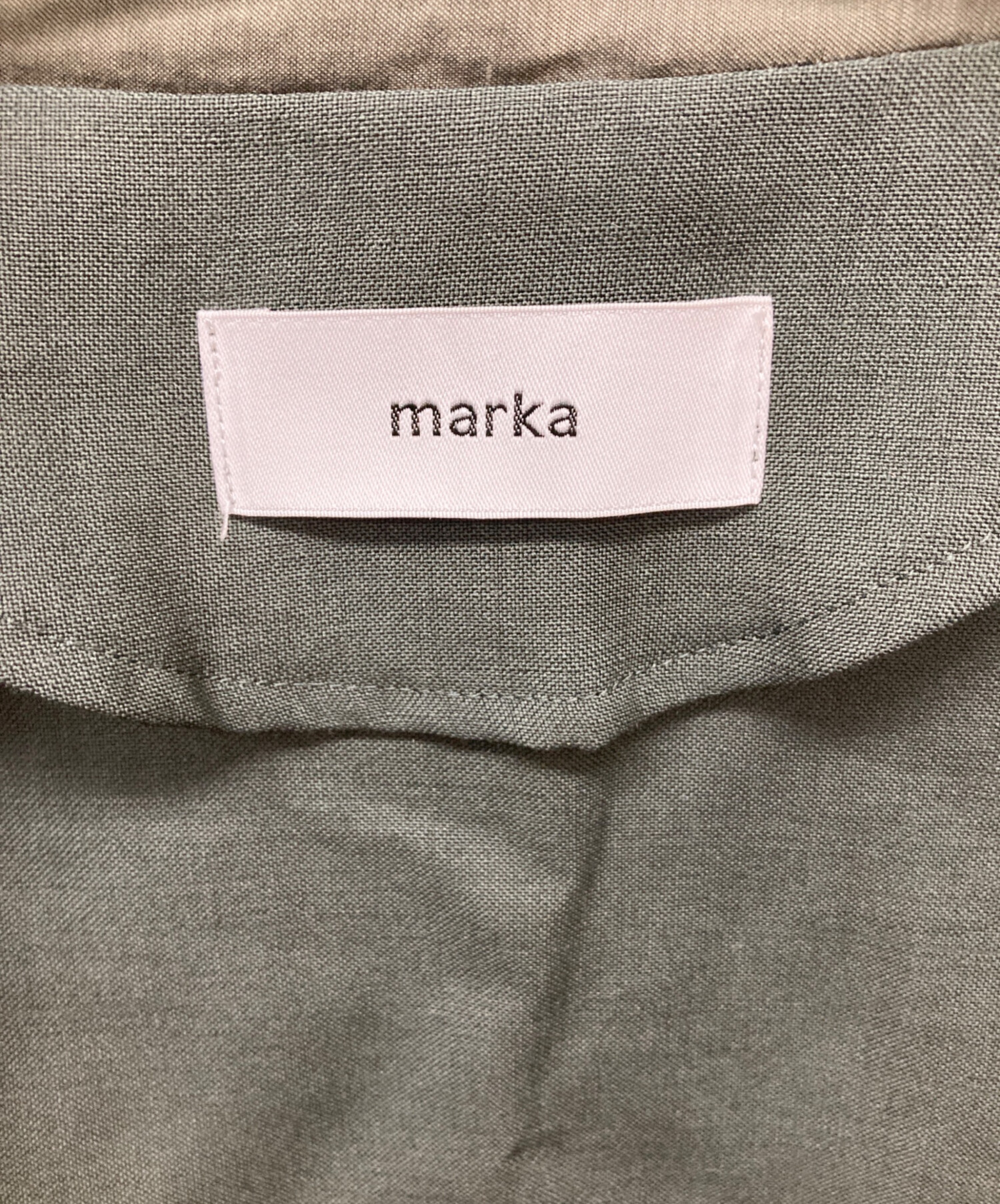 中古・古着通販】MARKA (マーカ) LAPELLESS SHIRT JACKET グリーン