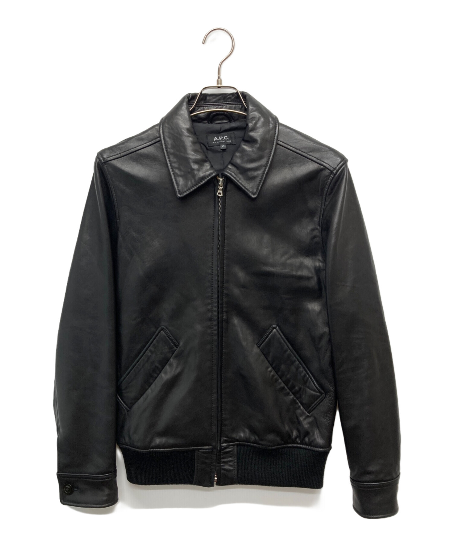 名作 A.P.C. MOTO BLOUSON モトブルゾン S M相当 羊革 黒 中古・古着通販】A.P.C. (アーペーセー) MOTO BLOUSON ブラック サイズ