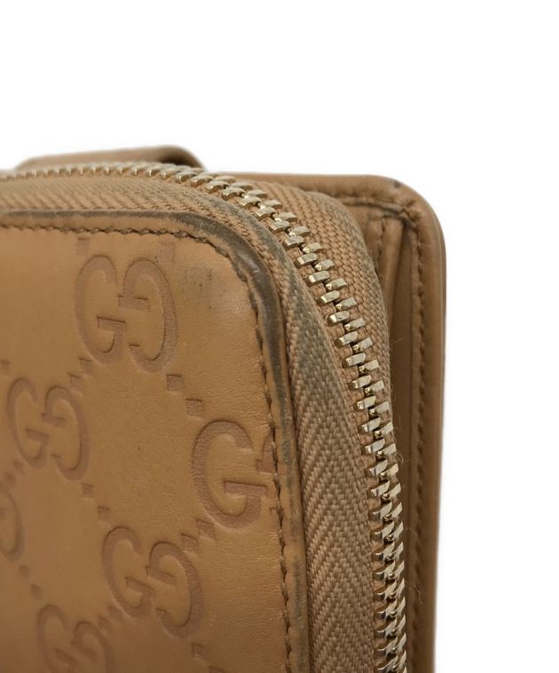 中古・古着通販】GUCCI (グッチ) 2つ折りレザー財布 ブラウン