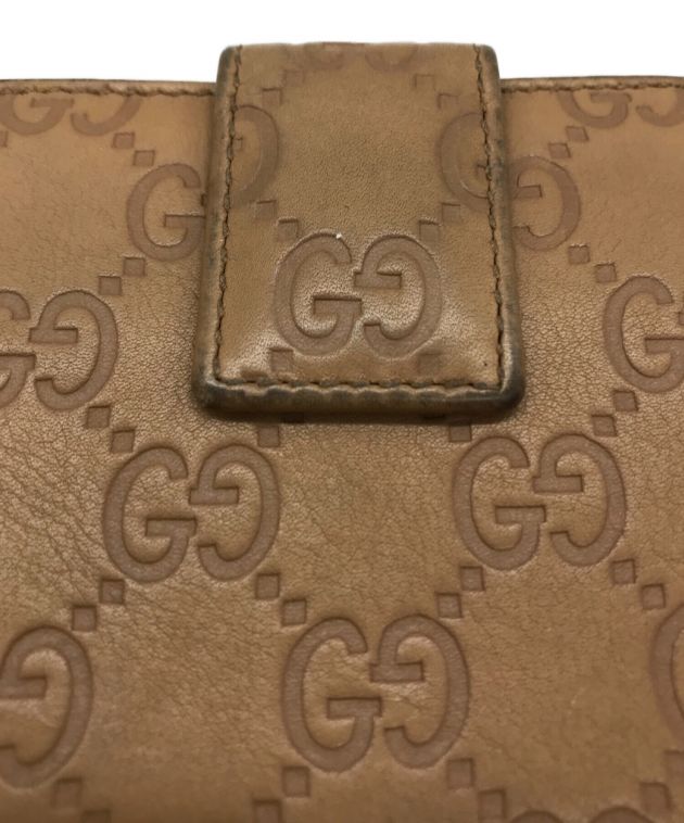 中古・古着通販】GUCCI (グッチ) 2つ折りレザー財布 ブラウン