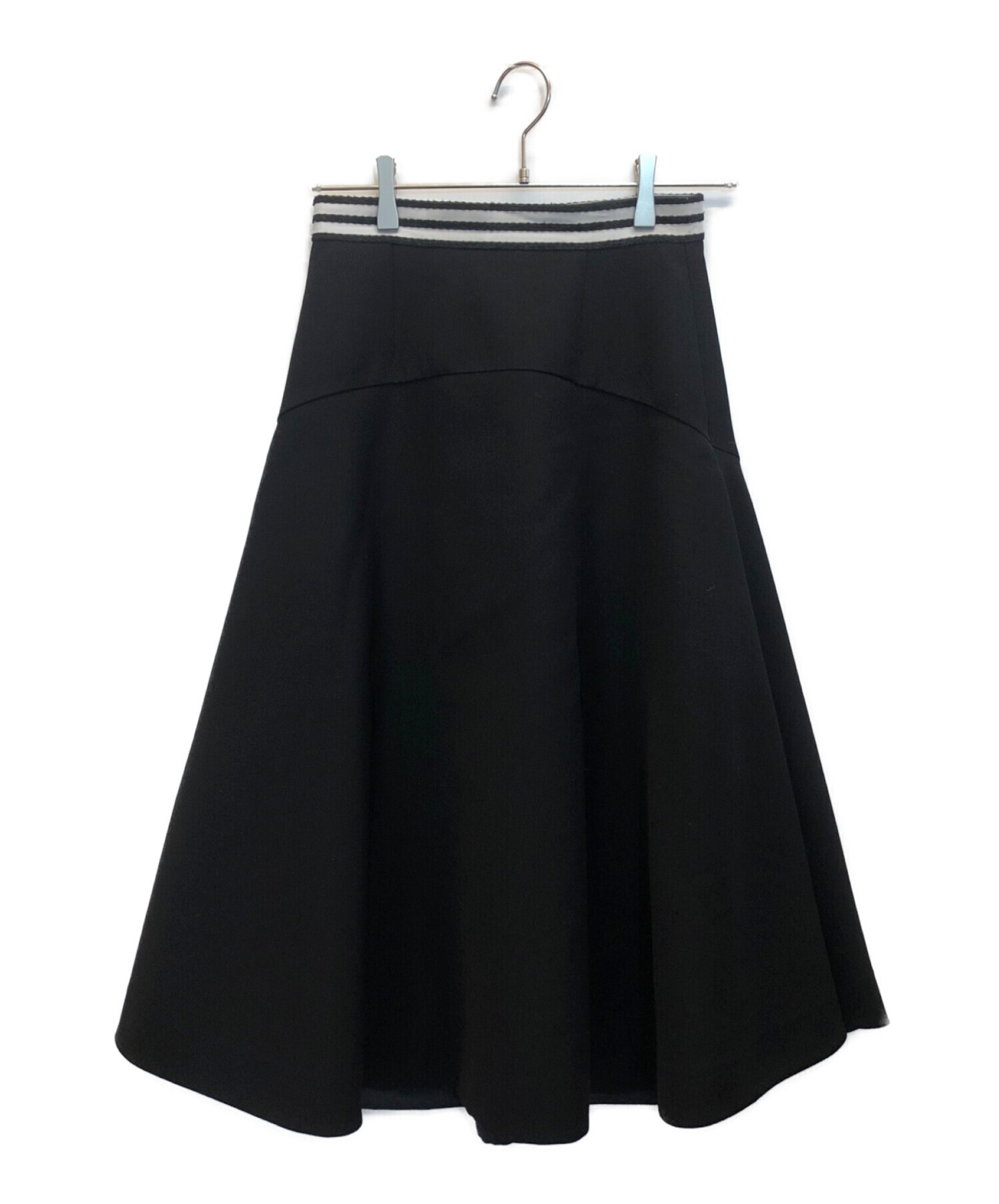 BORDERS at BALCONY ブラックストライプ フレアスカート36 中古・古着通販】BORDRES at BALCONY (ボーダーズ アット バルコニー