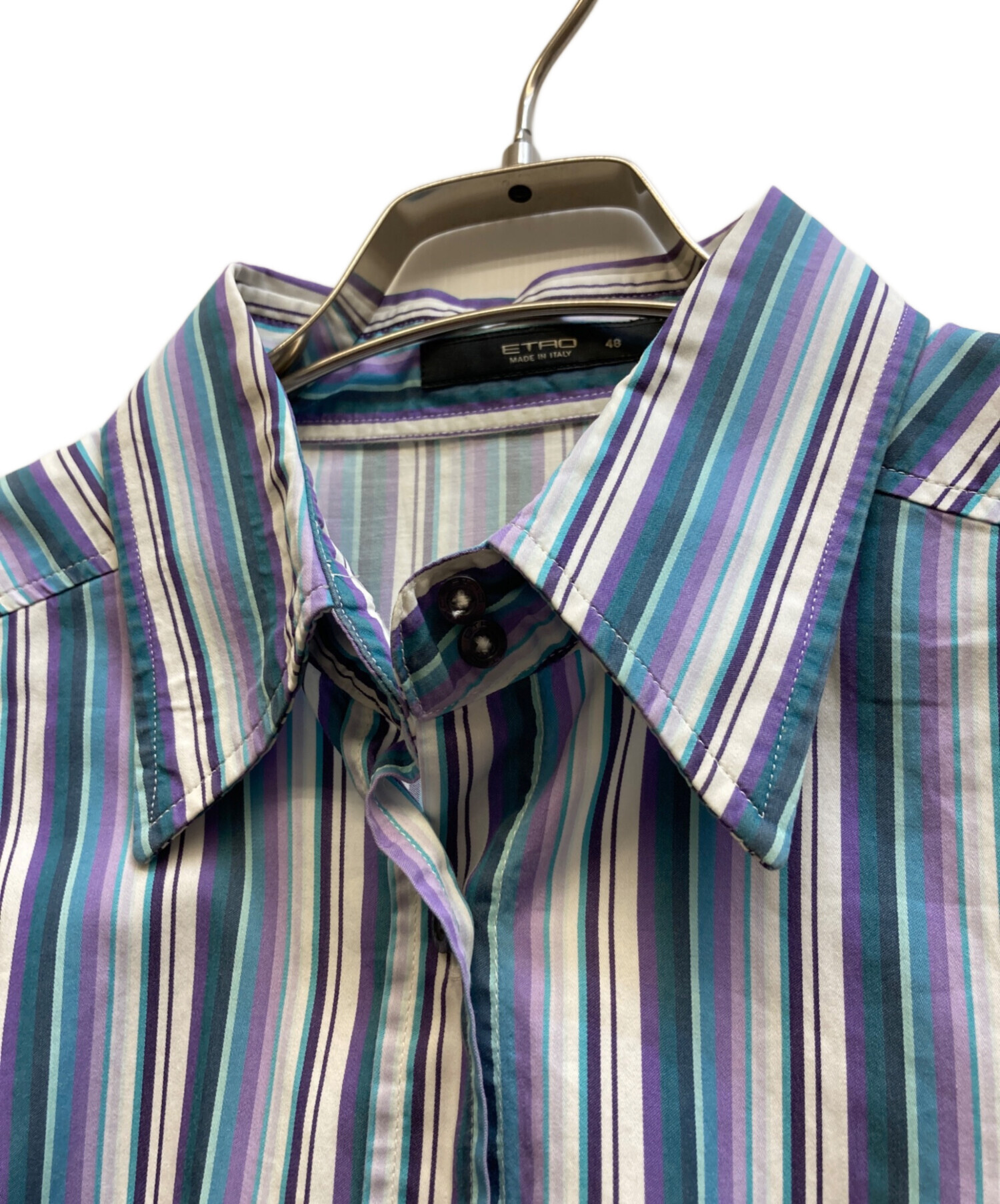 中古・古着通販】ETRO (エトロ) ストライプシャツ ブルー×パープル