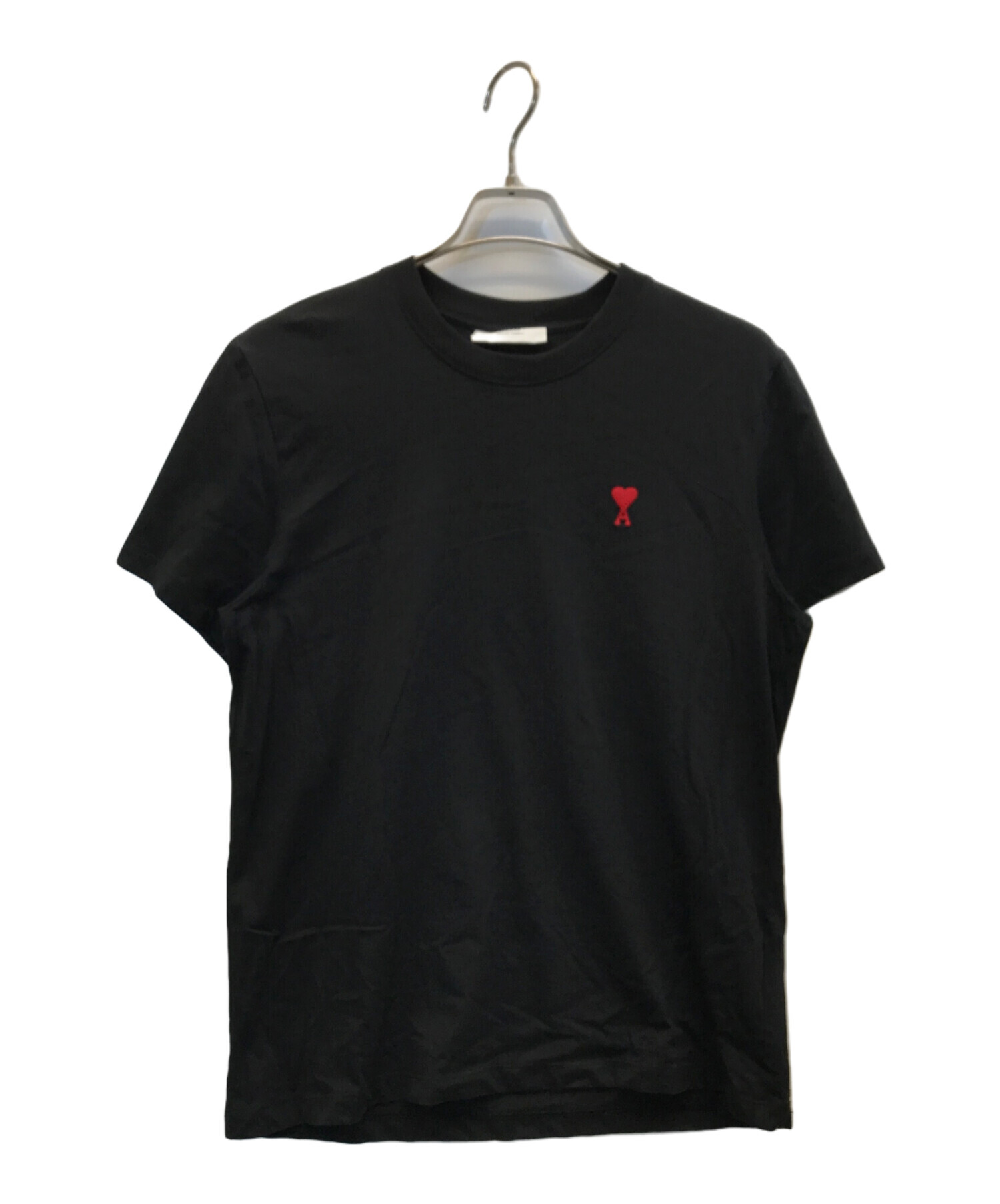 中古・古着通販】ami (アミ) クルーネックロゴTシャツ ブラック サイズ 