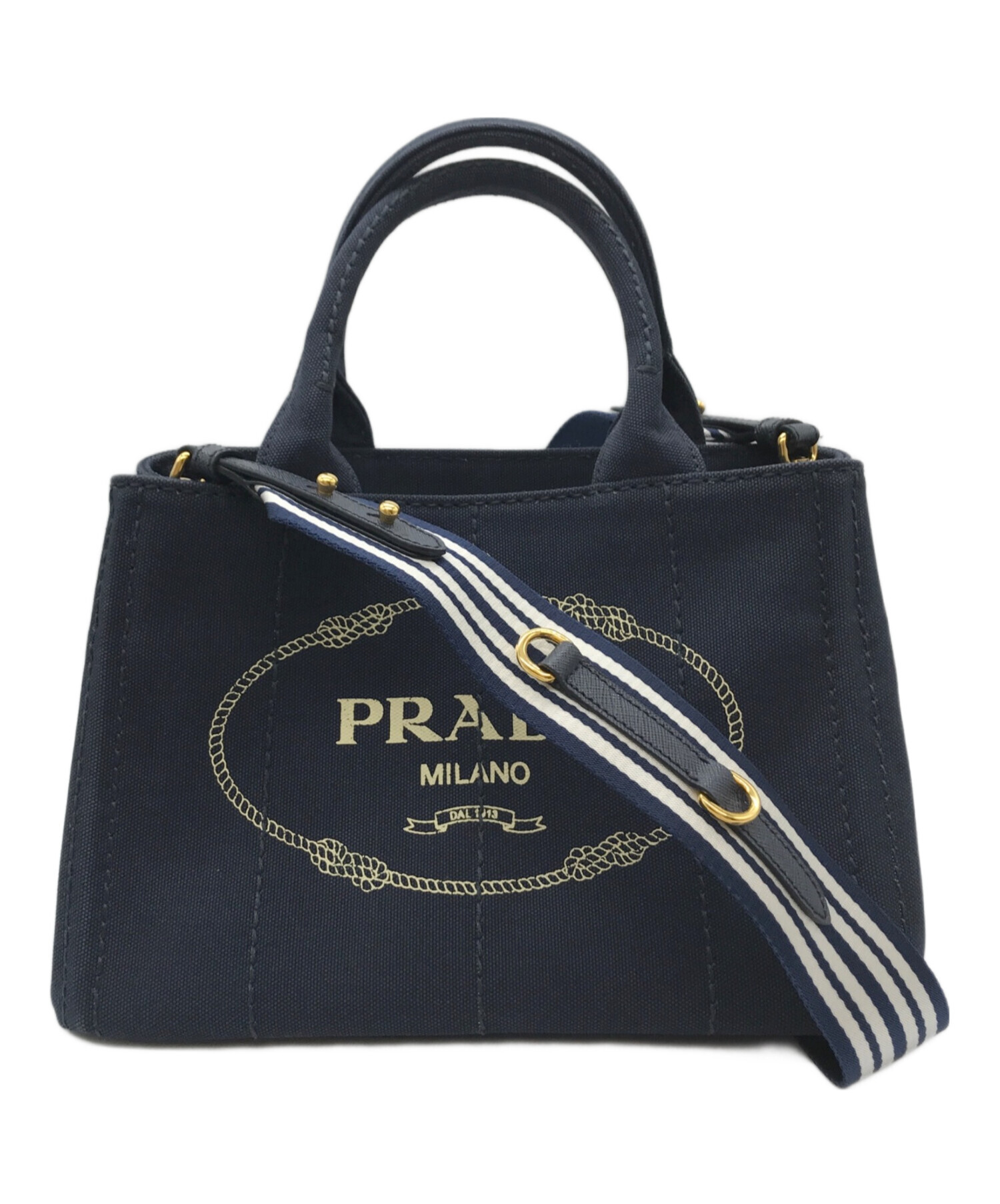 中古・古着通販】PRADA (プラダ) CANAPA 2WAYバッグ ネイビー