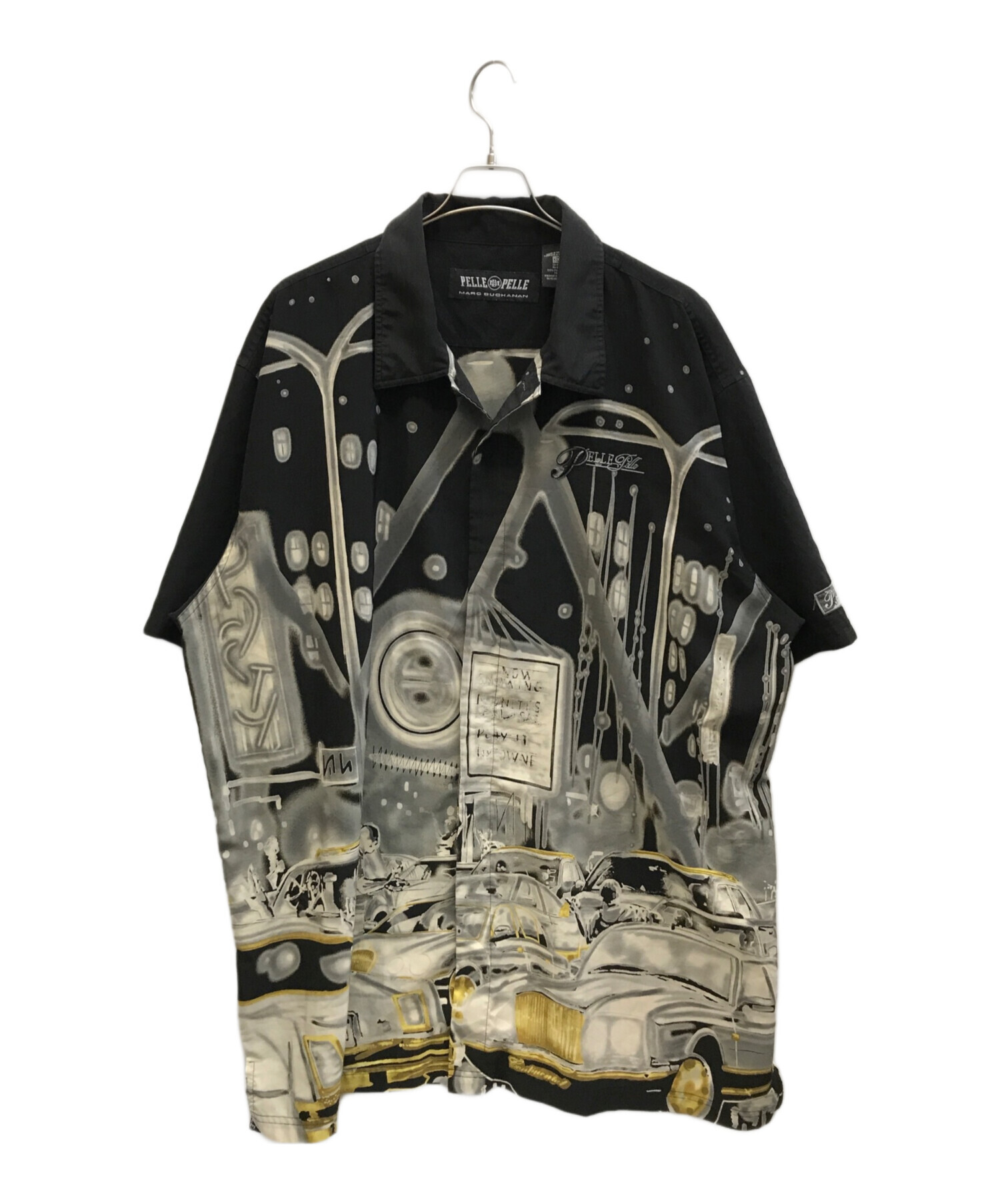 中古・古着通販】PELLE PELLE (ペレペレ) 総柄S/Sシャツ ブラック 