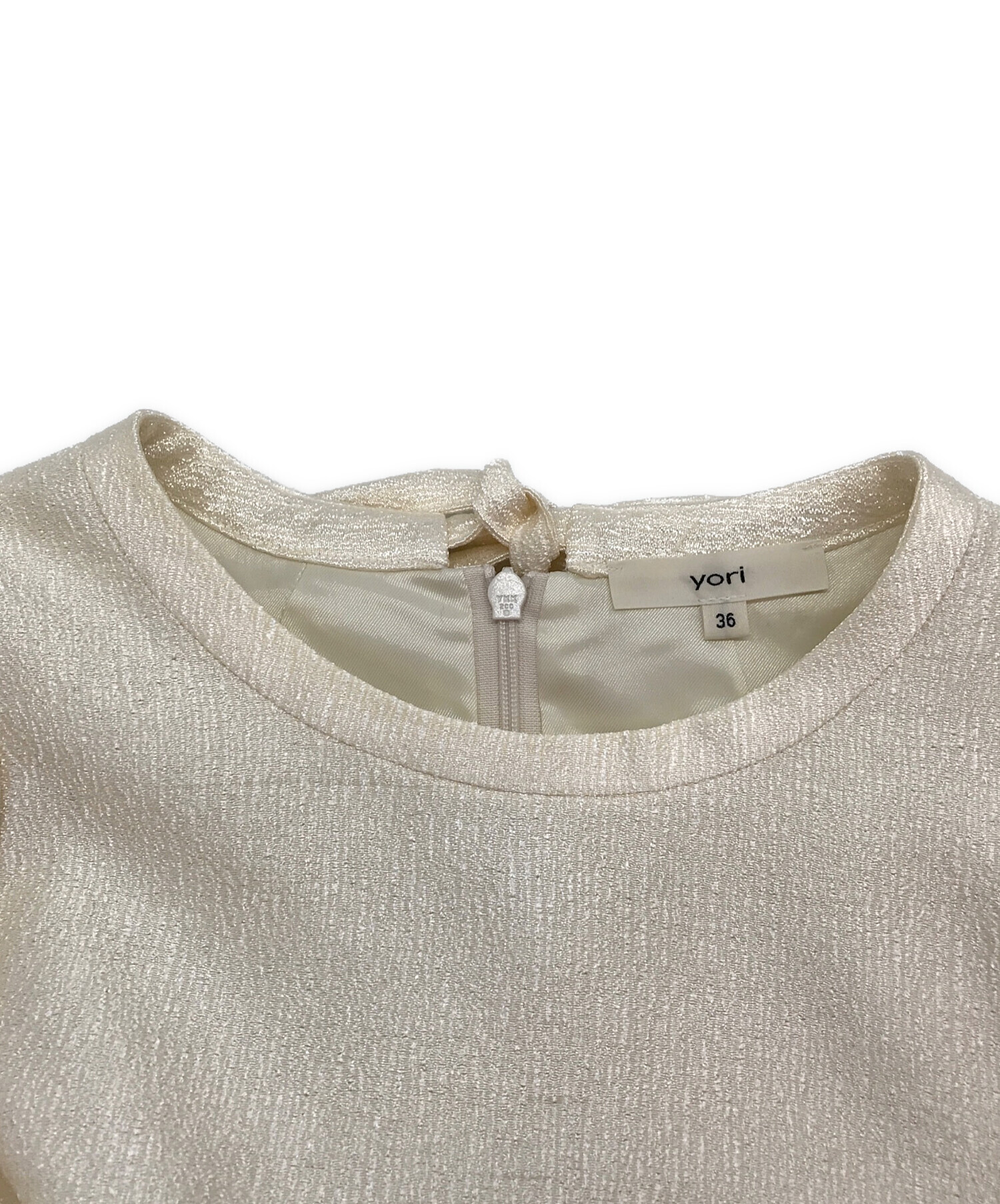 yori シャイニーパフブラウス 36 ゴールド