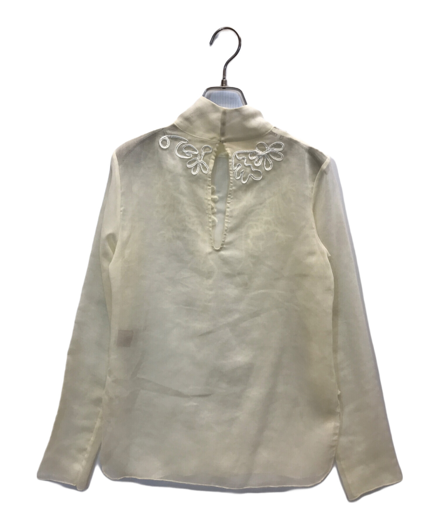 todayful 刺繍入りアイボリー長袖シャツ