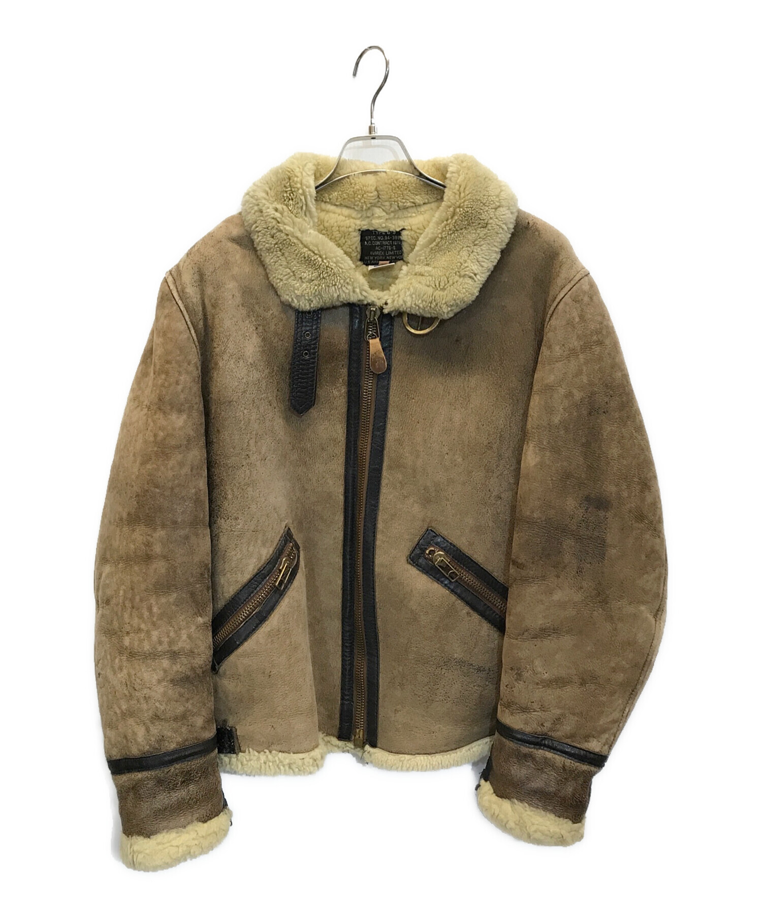 アヴィレックスTYPE B-9フライトジャケット 肉厚 リアルムートン 38 中古・古着通販】AVIREX (アヴィレックス) TYPE B-9ムートンフライト